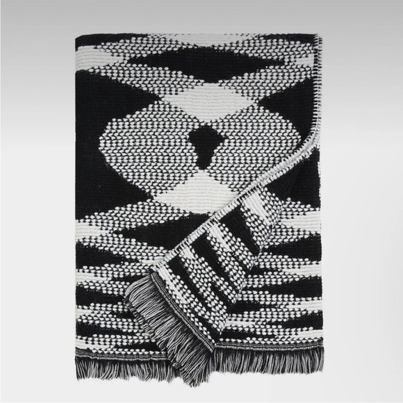 Missoni Home Sigmund Black White Throw Black White Designer Luxury Wool Blanket